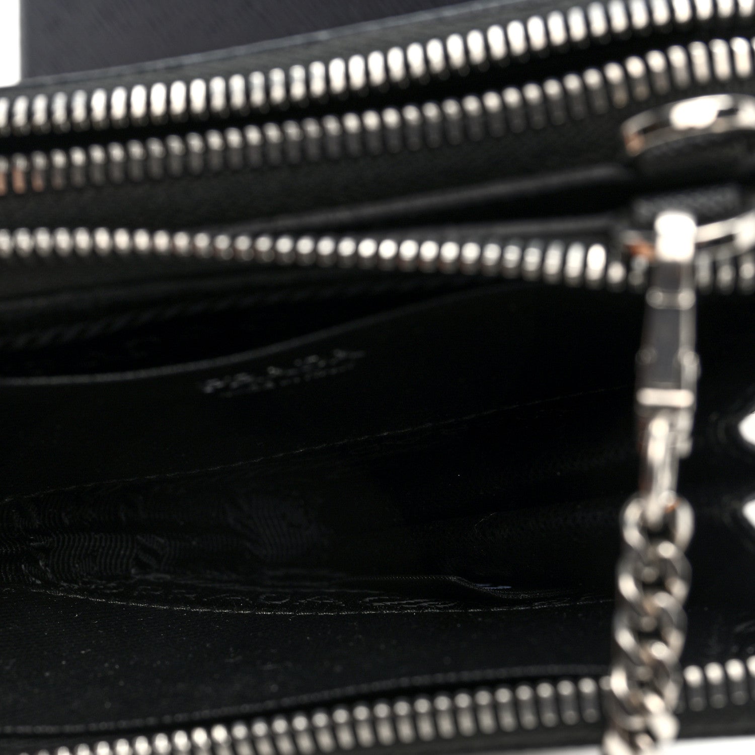 Prada Saffiano Mini Triangle Crossbody Pouch Black