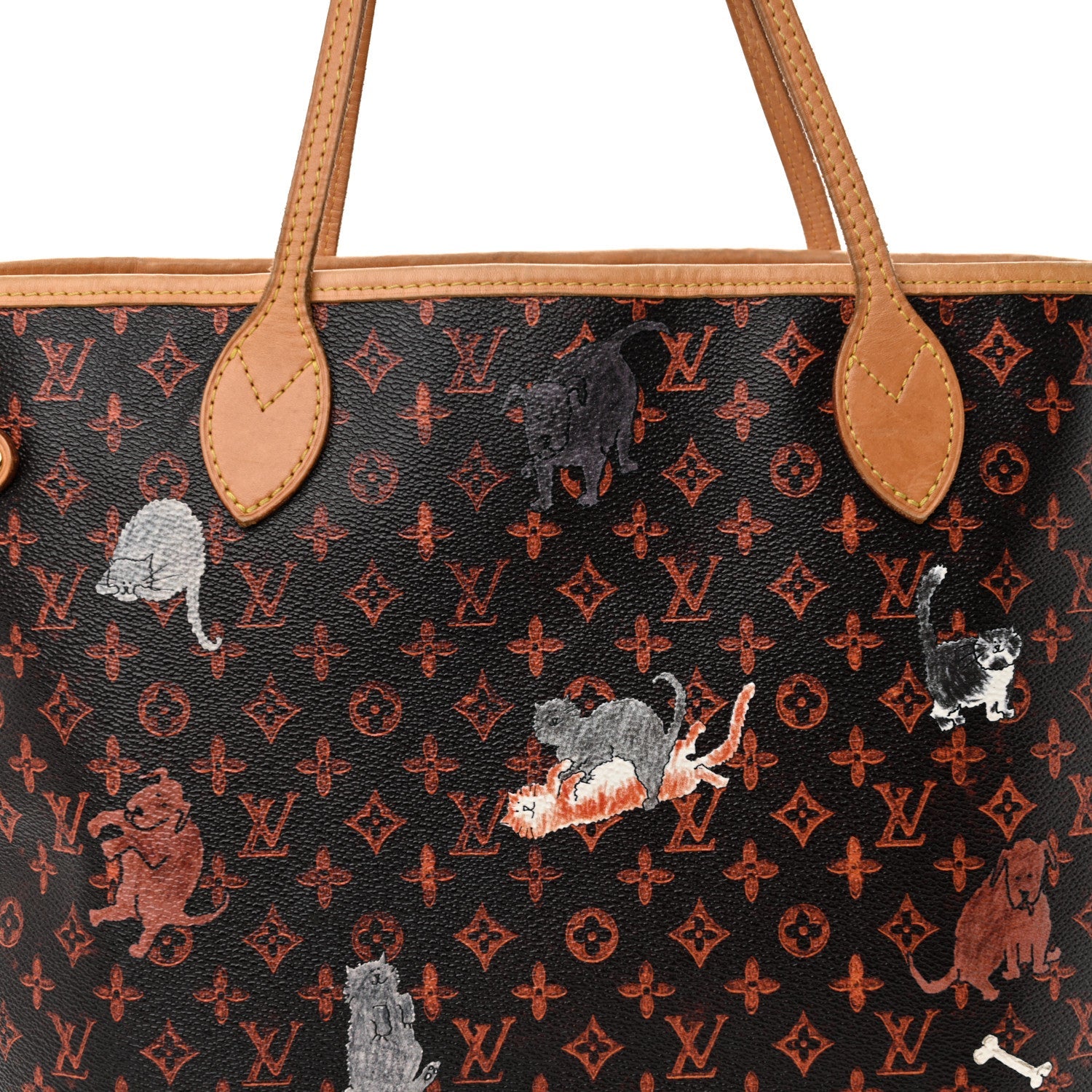 Louis Vuitton Catogram Neverfull MM Marron