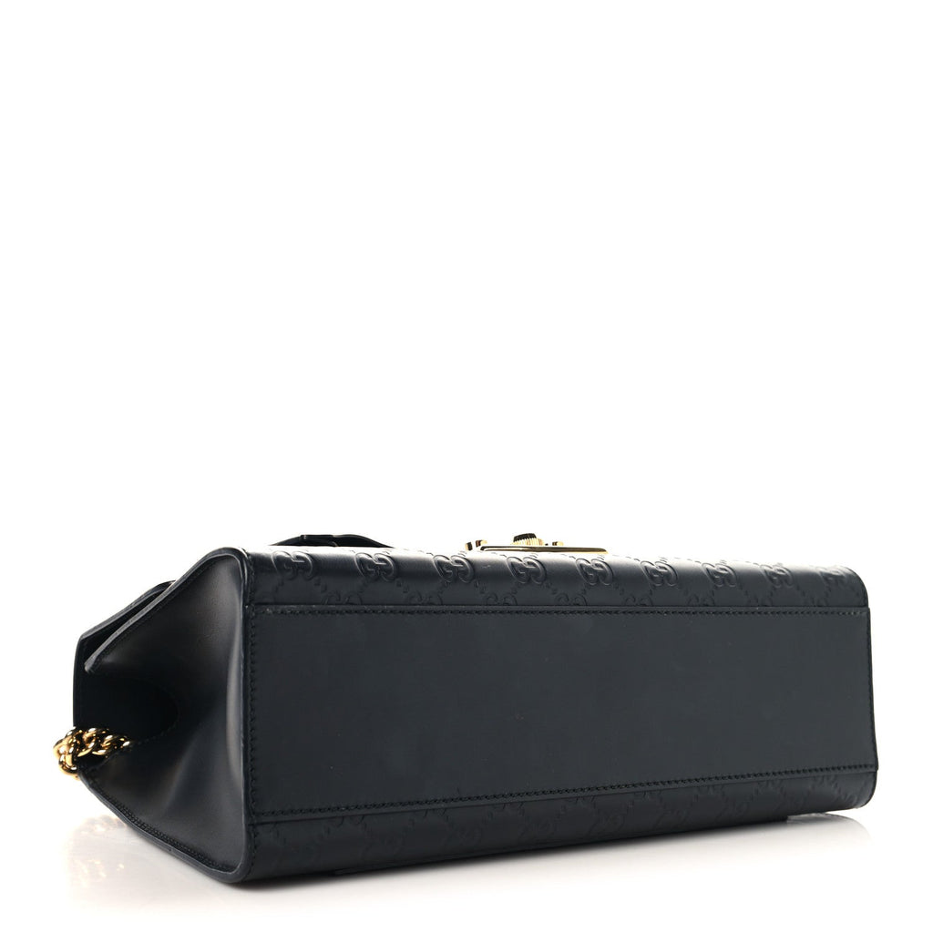 Gucci Guccissima Medium Padlock Shoulder Bag Black