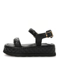 Lambskin Quilted Platform Sandals 38 Black