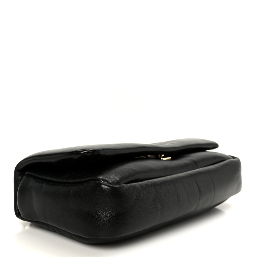Gucci Lambskin Small GG Milano Top Handle Shoulder Bag Black