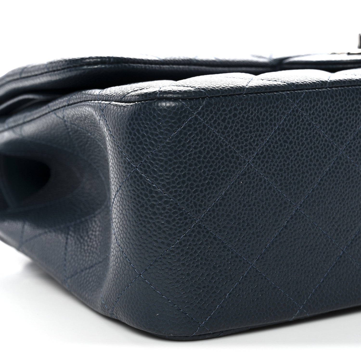 Chanel Caviar Quilted Jumbo Double Flap Blue
