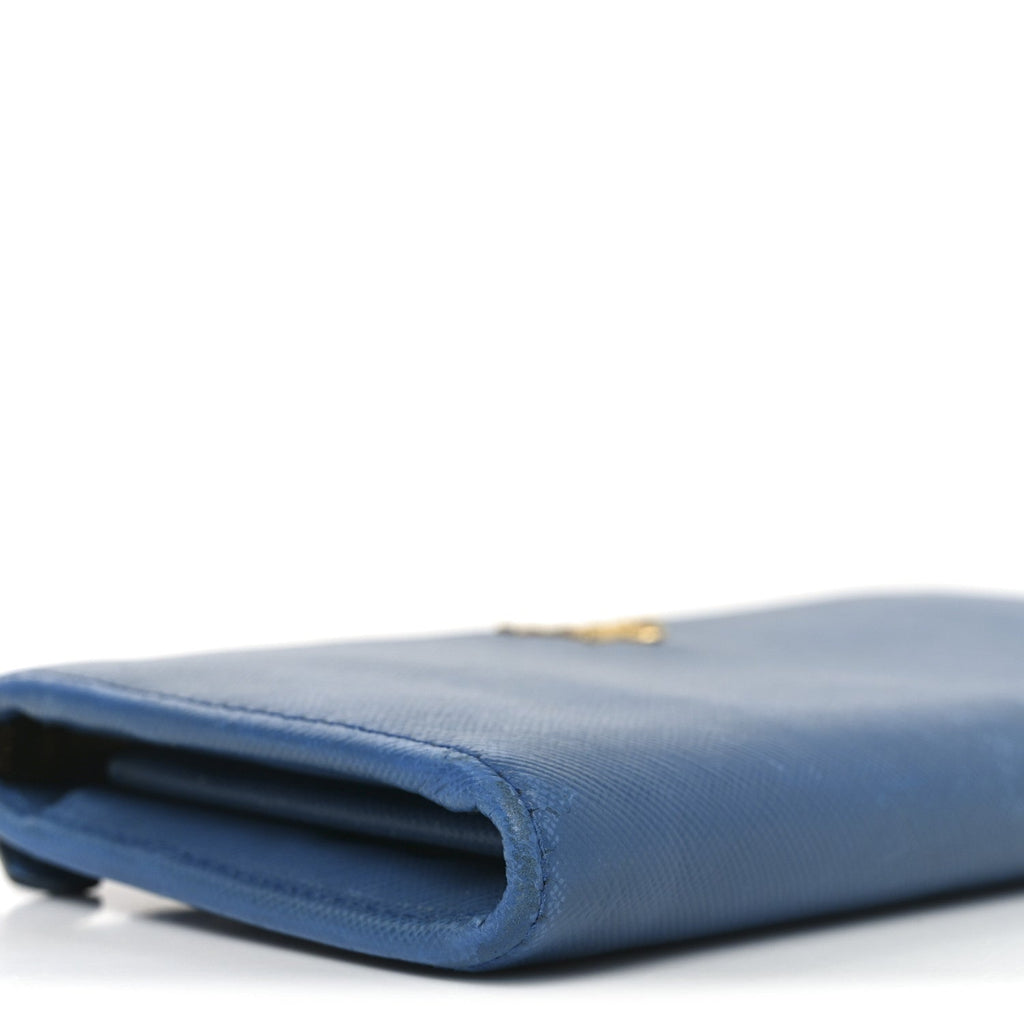 Prada Vitello Move Half Zip Wallet Cobalto
