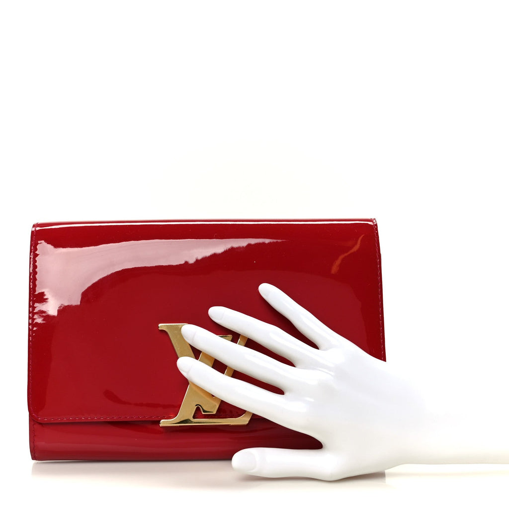 Louis Vuitton Patent Louise Clutch Rose Indien