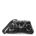 Gucci Nappa Vertical Matelasse Small Maxi Horsebit Chain Shoulder Bag Black