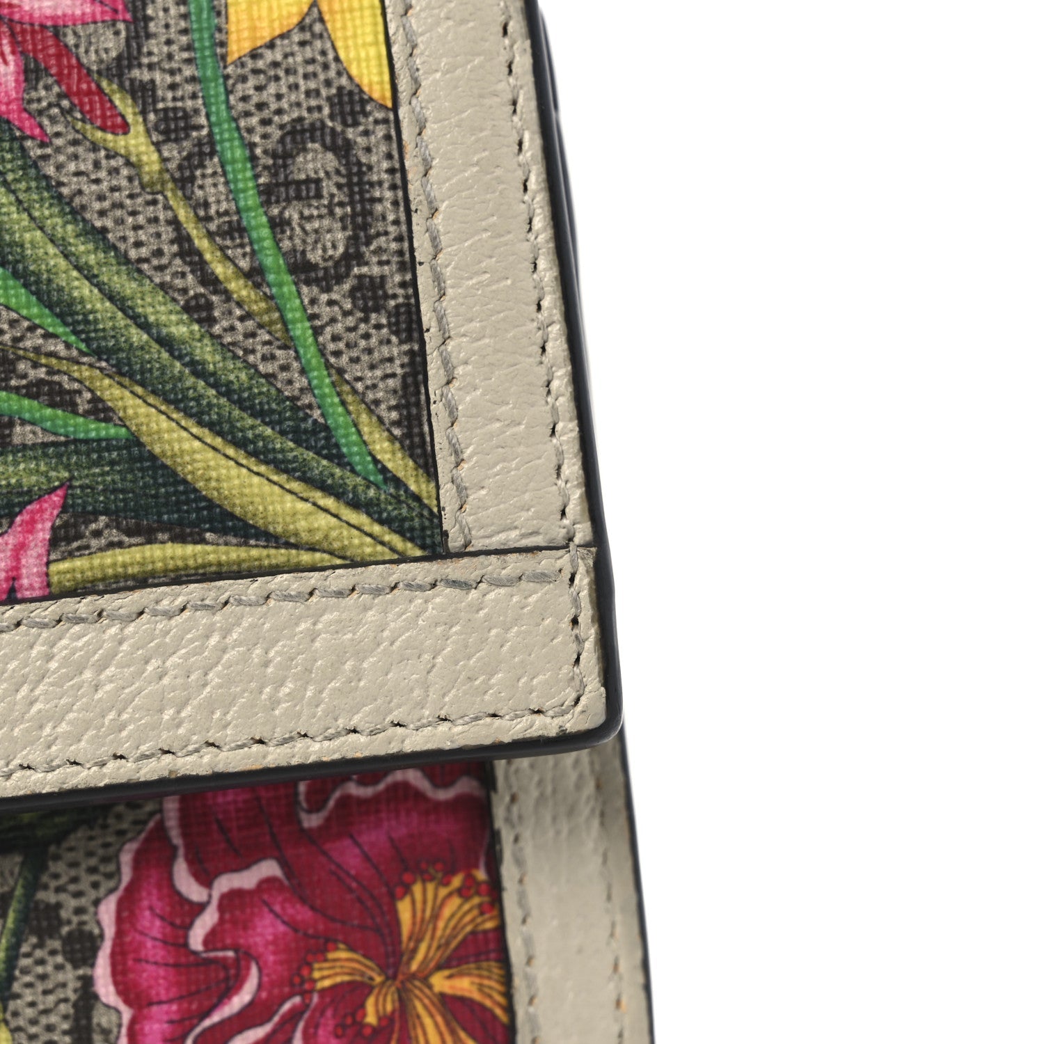 Gucci GG Supreme Monogram Flora Web Ophidia Continental Wallet White