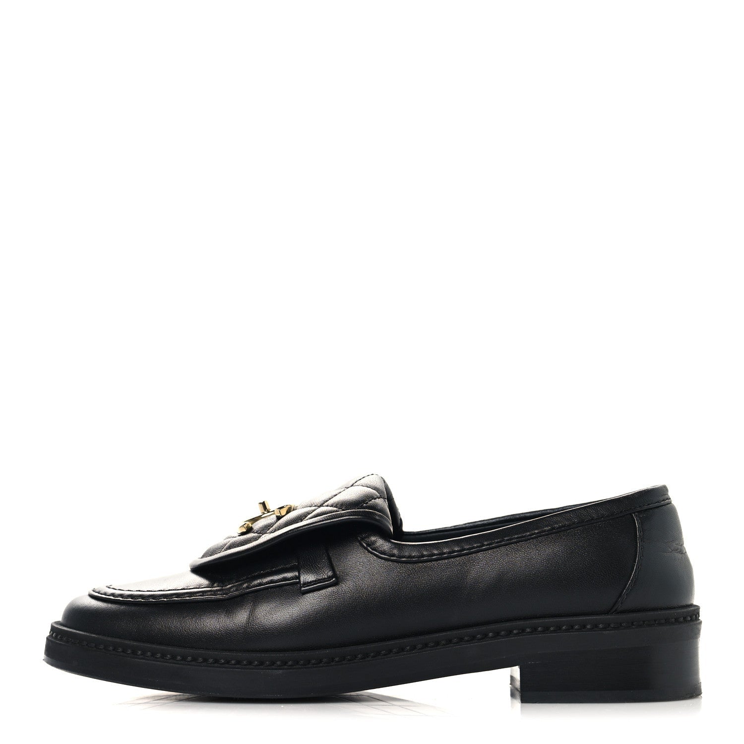 Lambskin Quilted CC Turnlock Loafers 37 Black
