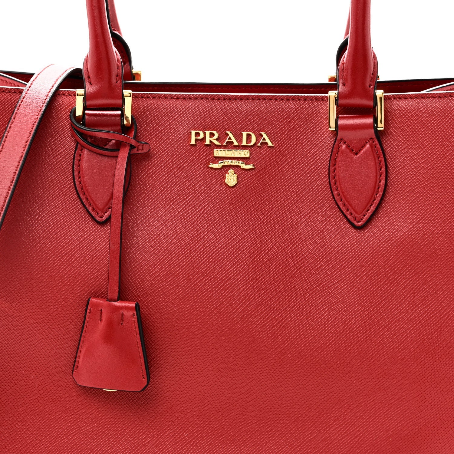 Prada Saffiano Soft Calfskin Large Tote Fuoco