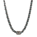 Lambskin CC Turnlock Choker Necklace Navy Blue
