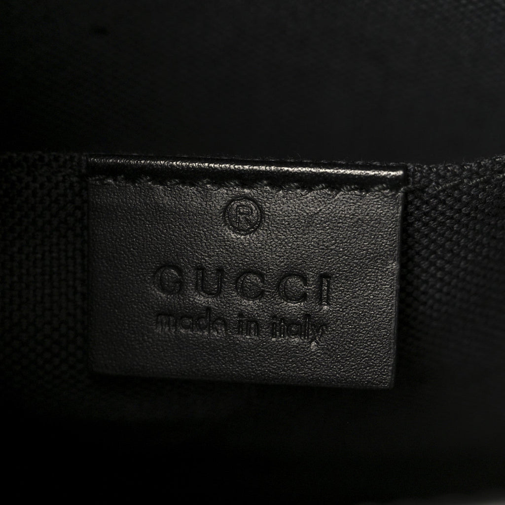 Gucci GG Supreme Monogram Selleria Calfskin Web New Web Cosmetic Case Black