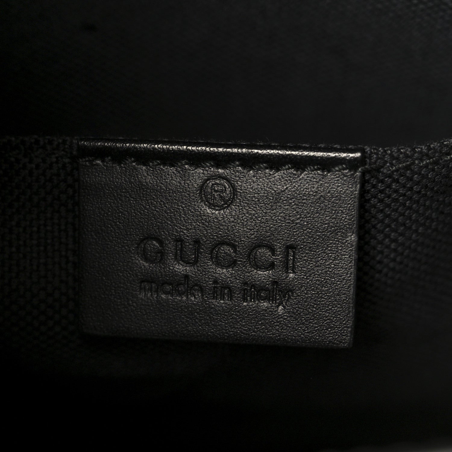 Gucci GG Supreme Monogram Selleria Calfskin Web New Web Cosmetic Case Black