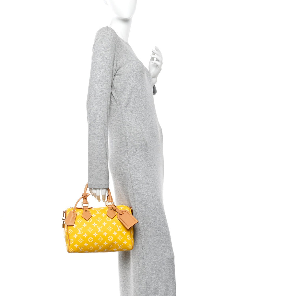 Louis Vuitton Calfskin Monogram Speedy P9 Bandouliere 25 Jaune Mat