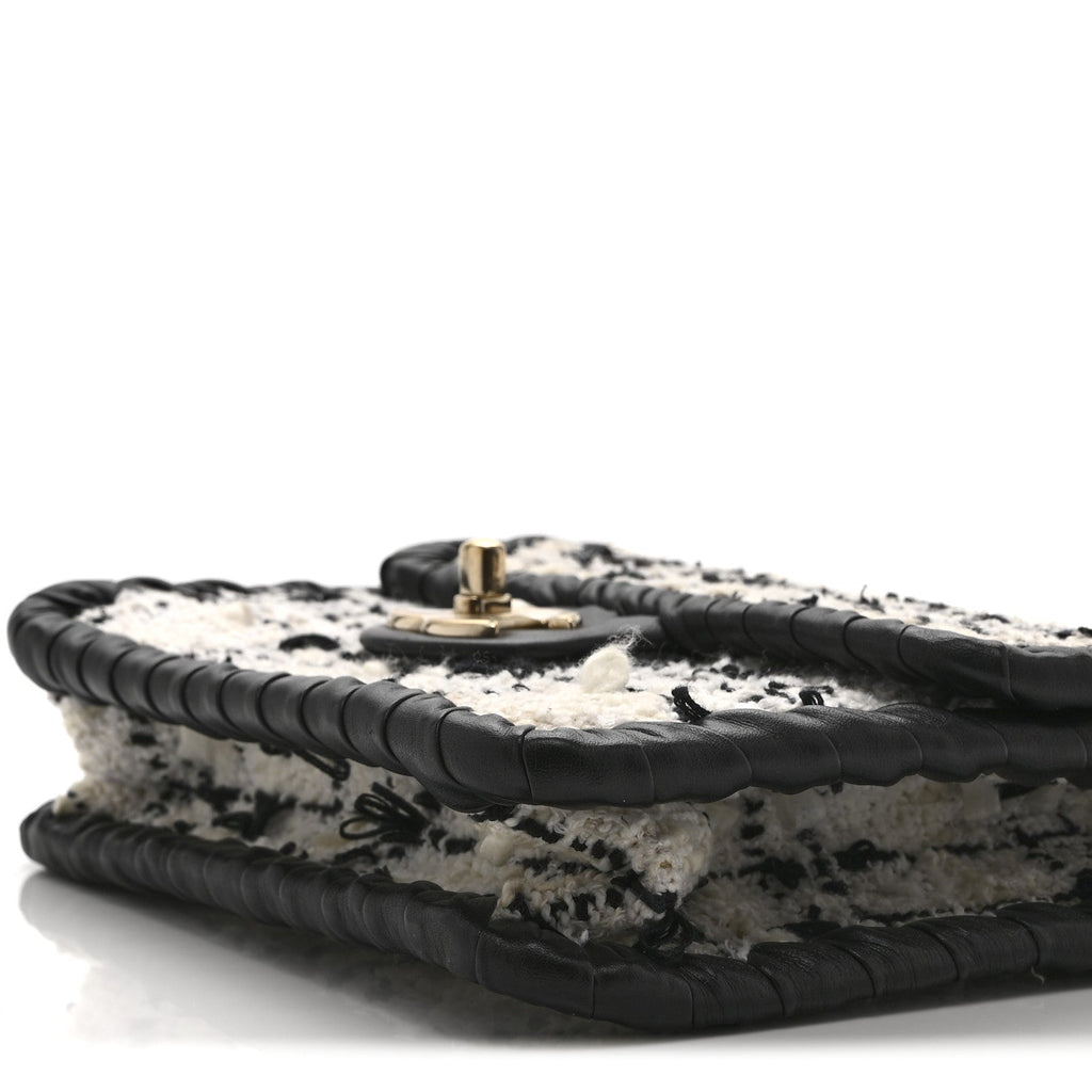 Chanel Tweed Braided Calfskin Mini My Own Frame Flap Grey Black