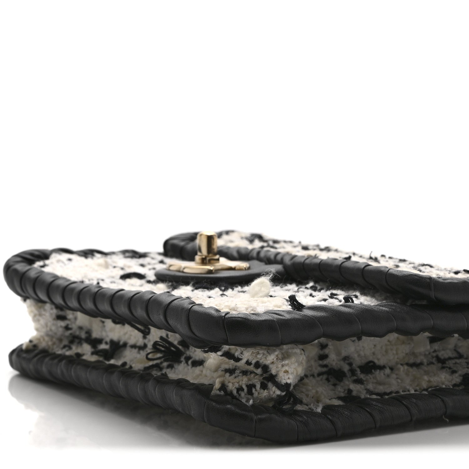 Chanel Tweed Braided Calfskin Mini My Own Frame Flap Grey Black