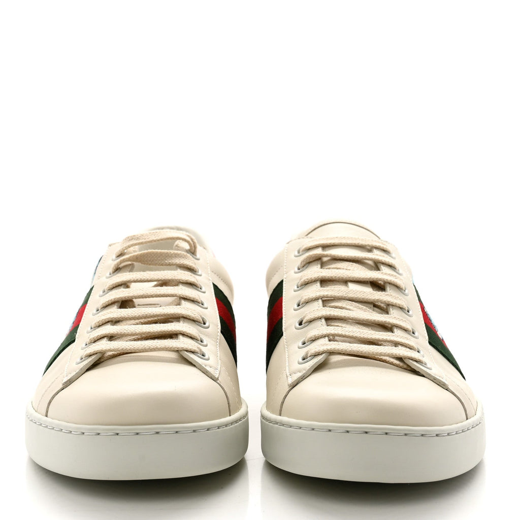 Gucci X FREYA HARTAS Calfskin Miro Soft Web Mythical Creature Embroidered Mens Ace Sneakers 9.5 New Mystic White