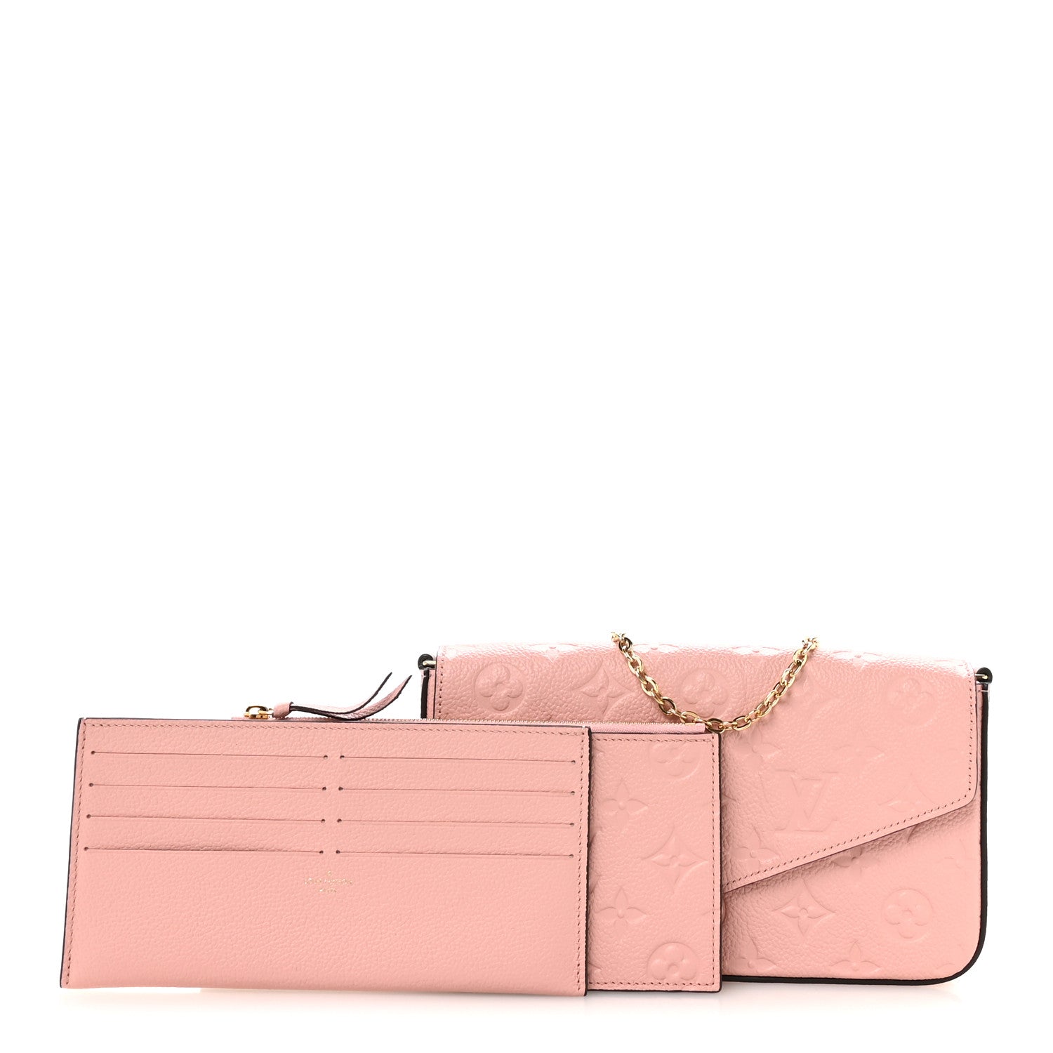 Louis Vuitton Empreinte Pochette Felicie Chain Wallet Rose Poudre