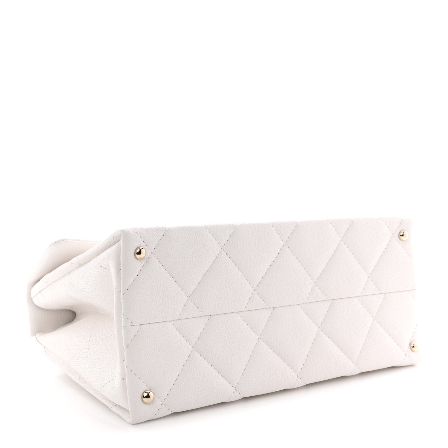 Chanel Caviar Quilted Medium Retro Twist Top Handle Flap White