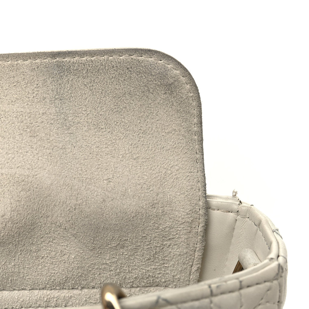 Christian Dior Lambskin Cannage Dioramour Micro Lady D-Joy Latte