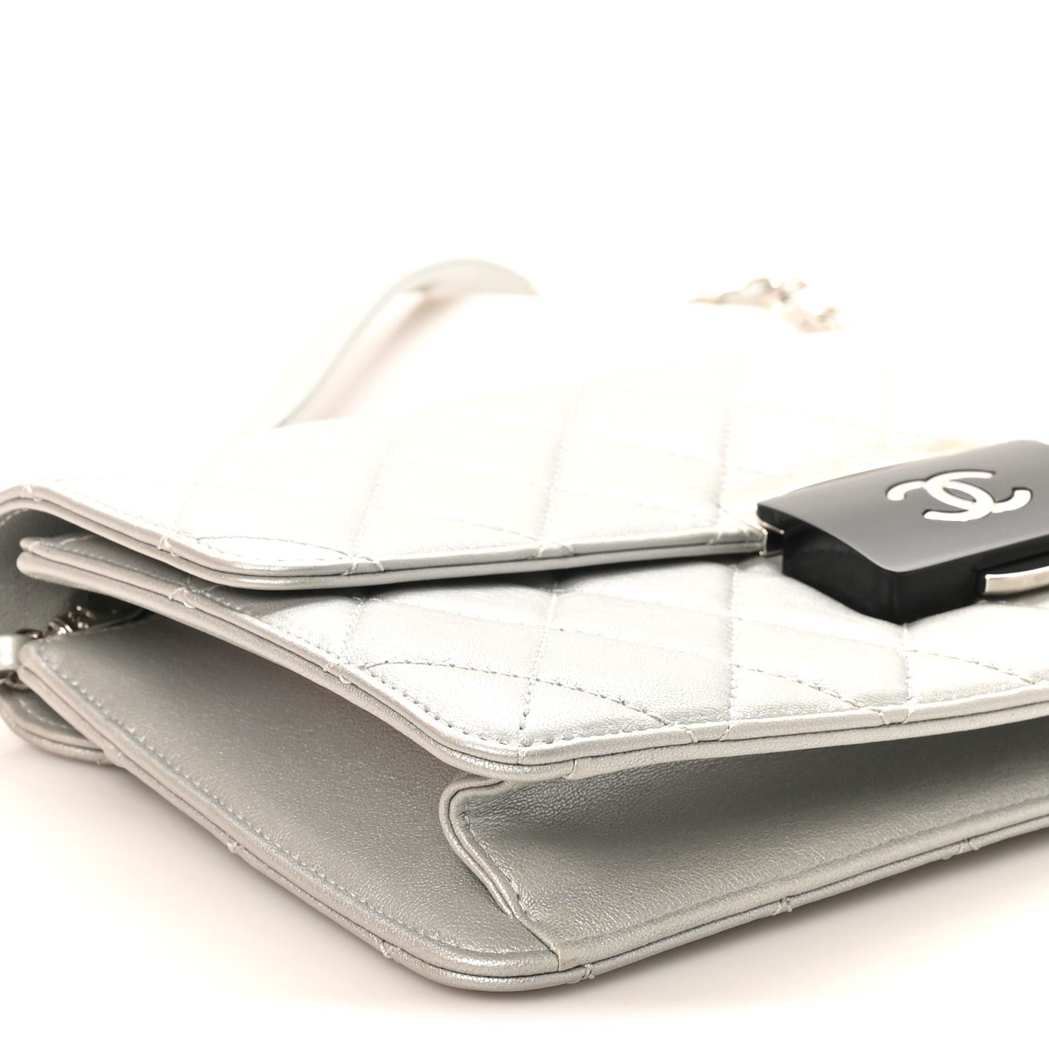 Chanel Metallic Sheepskin Quilted Small Beauty Lock Flap Silver