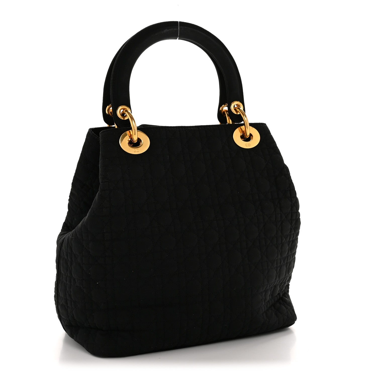 Christian Dior Nylon Cannage Medium Lady Dior Black