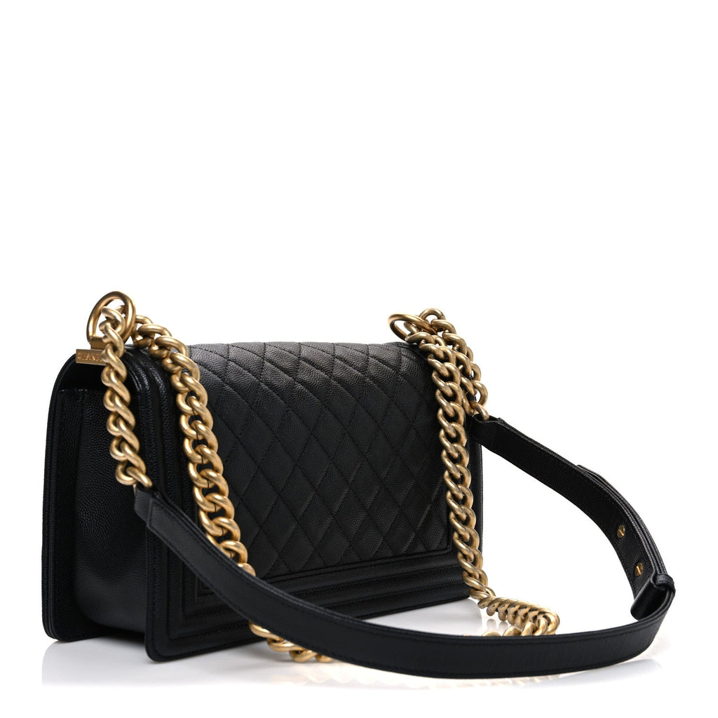 Chanel Caviar Quilted Medium Boy Flap Black