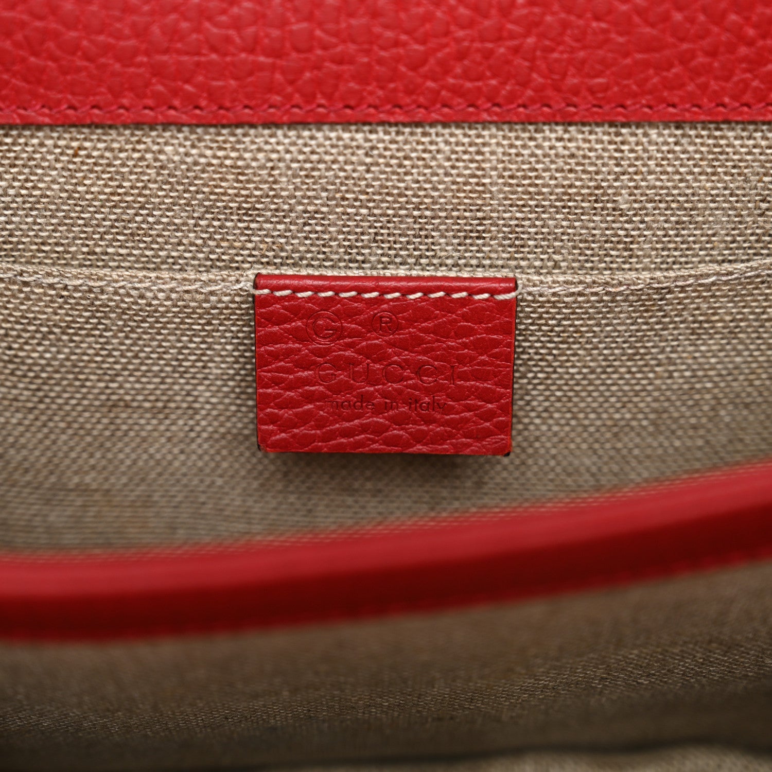 Gucci Dollar Calfskin Small Interlocking G Shoulder Bag Red