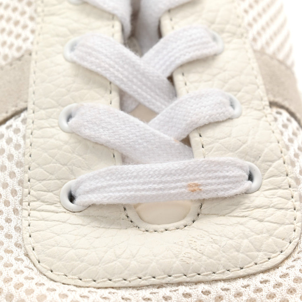 Calfskin Mesh Suede Mens CC Sneakers 45 White Black