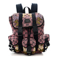 Gucci Monogram Multicolor Floral Embroidered Large Retro Interlocking G Three Pocket Backpack Pink Blue Multicolor