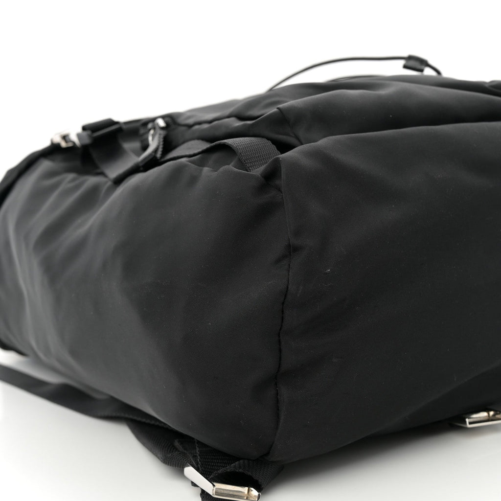 Prada Tessuto Nylon Montagna Double Buckle Backpack Black