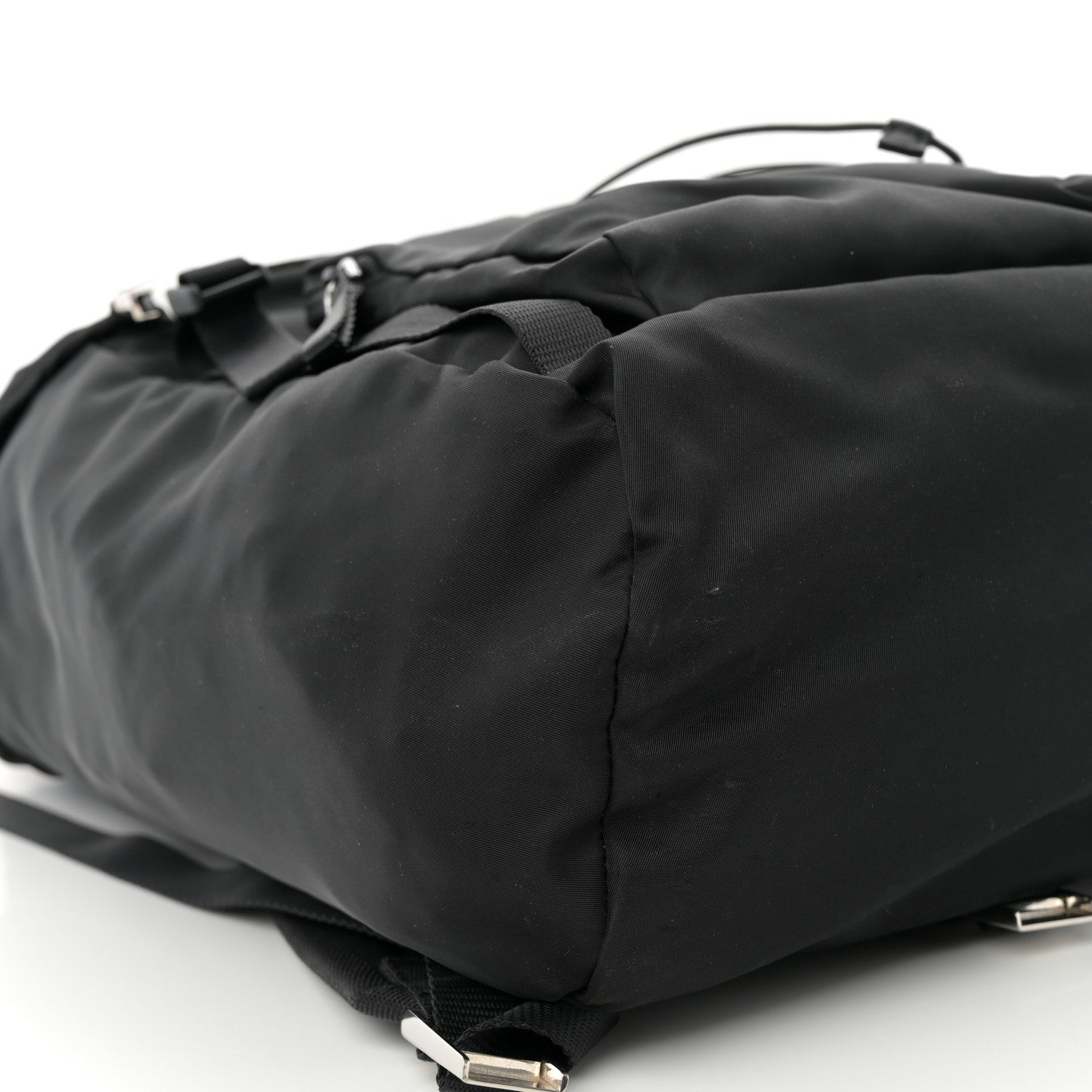Prada Tessuto Nylon Montagna Double Buckle Backpack Black