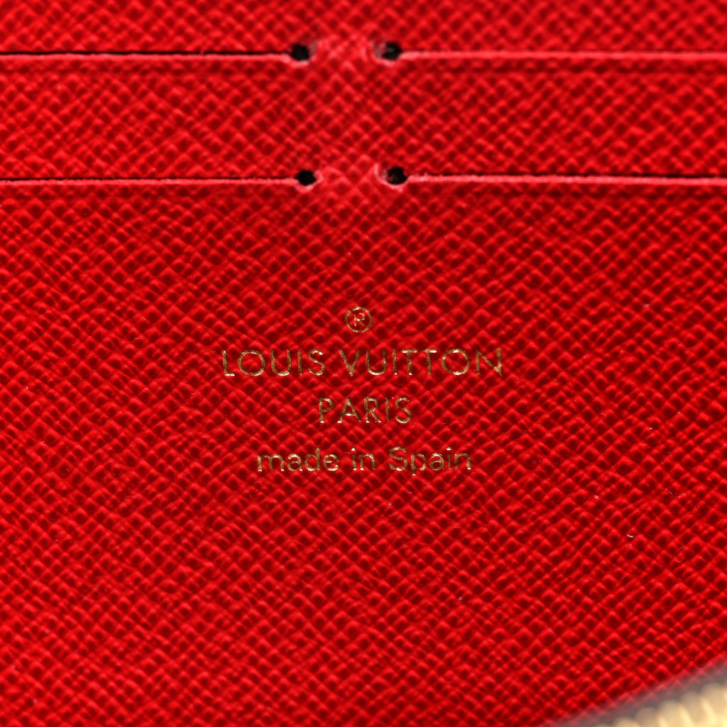 Louis Vuitton Damier Ebene Clemence Wallet Cherry