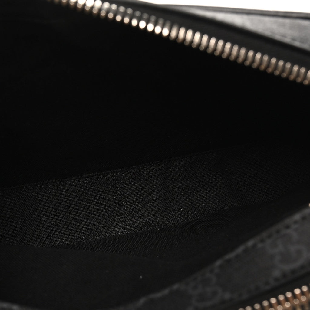 Gucci GG Supreme Monogram Web Small Shoulder Bag Black Grey