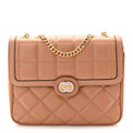 Gucci Calfskin Quilted Small Deco Shoulder Bag Camelia