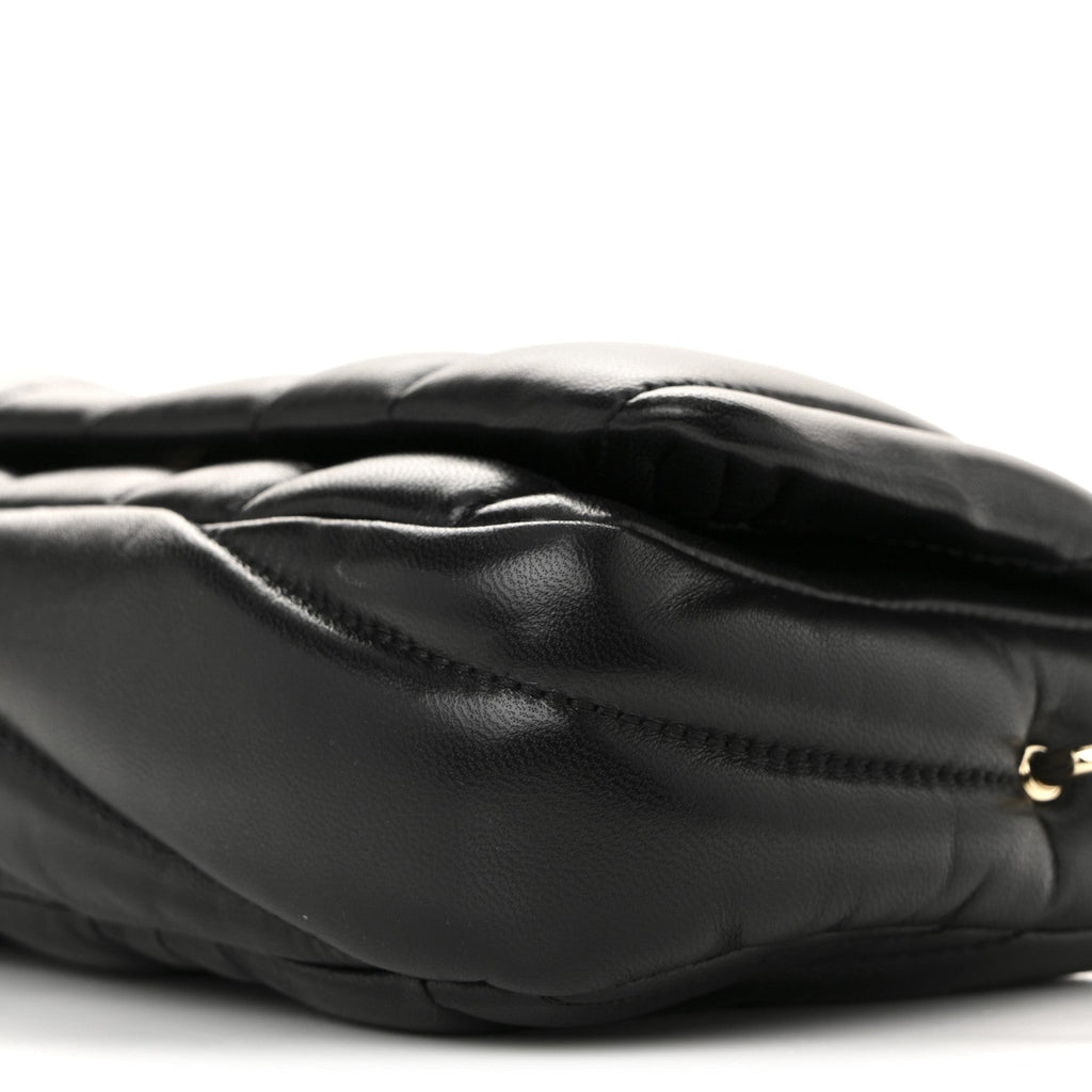 Gucci Lambskin Quilted Mini GG Milano Top Handle Shoulder Bag Black