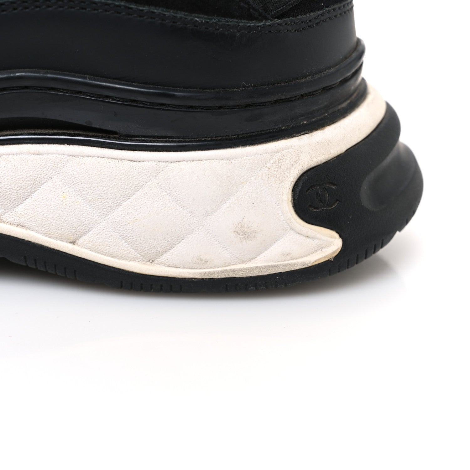 Fabric Calfskin Suede CC Sneakers 41 Black