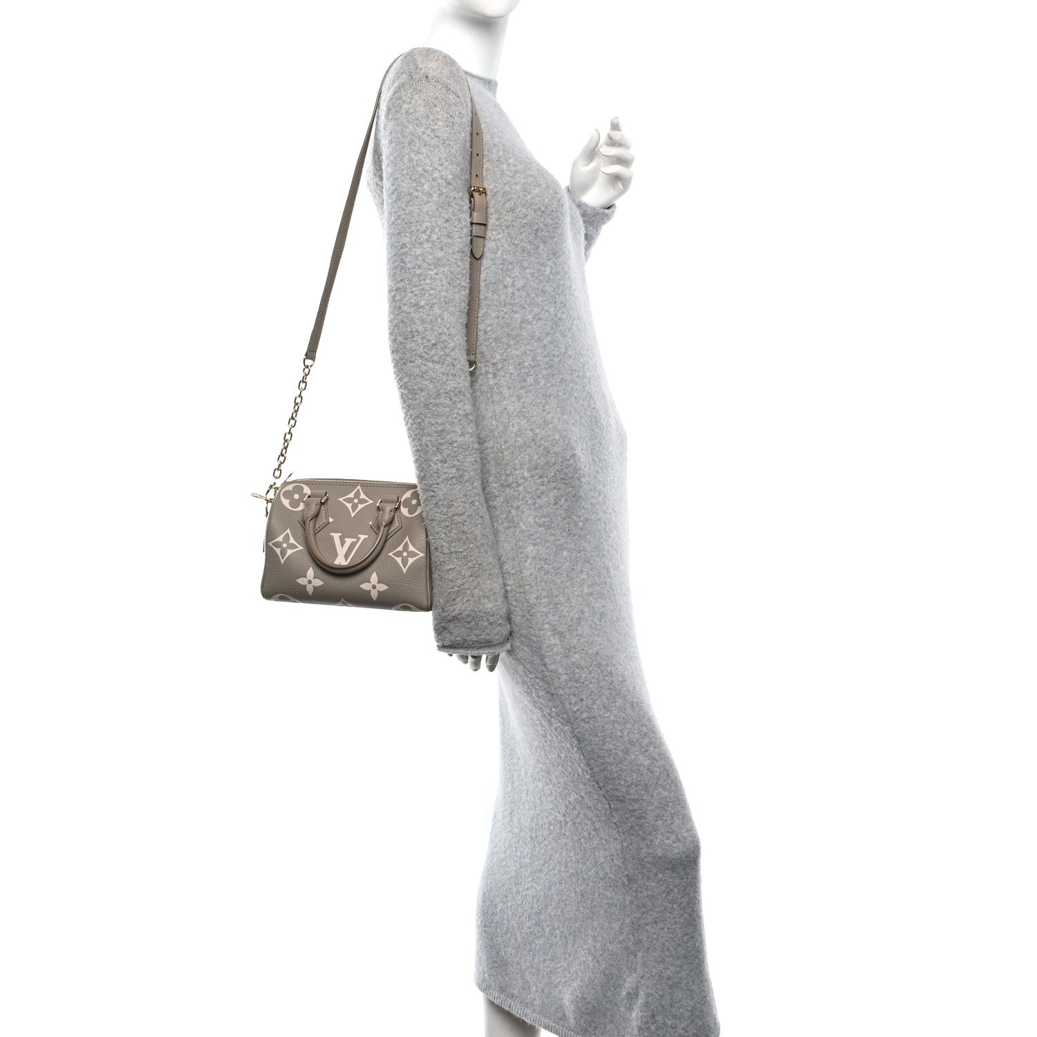 Louis Vuitton Empreinte Monogram Giant Speedy Bandouliere 20 Creme Beige