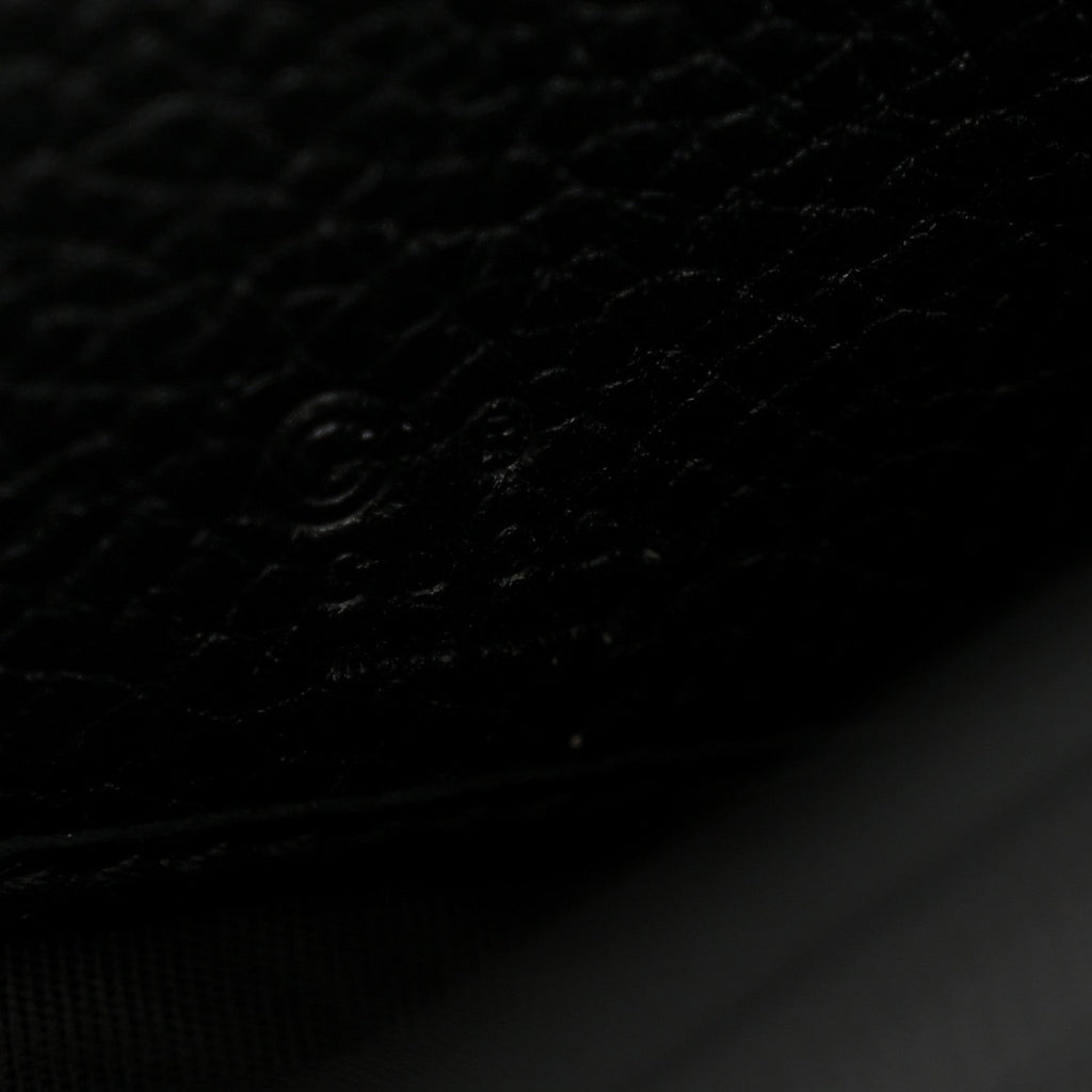 Gucci Pebbled Calfskin Large Soho Continental Wallet Black