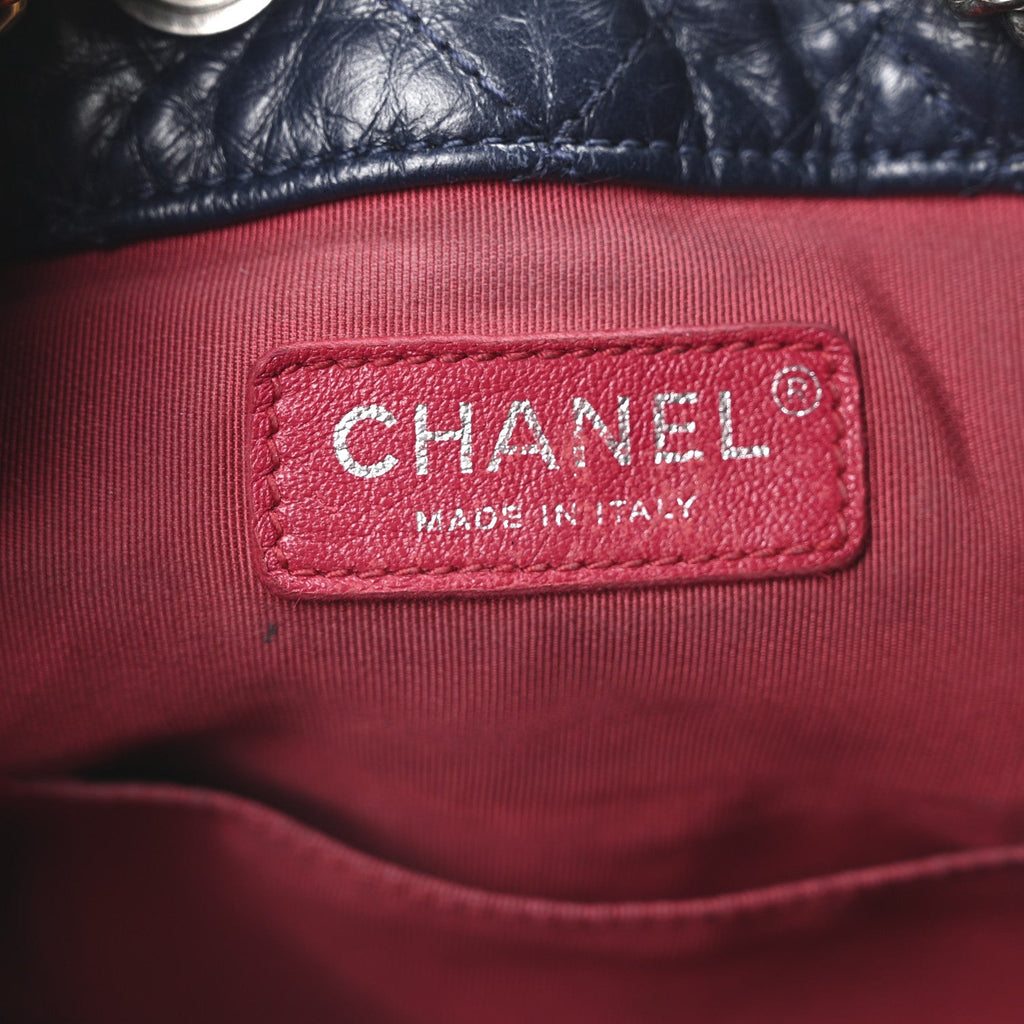 Chanel Aged Calfskin Quilted Small Gabrielle Backpack Blue Black