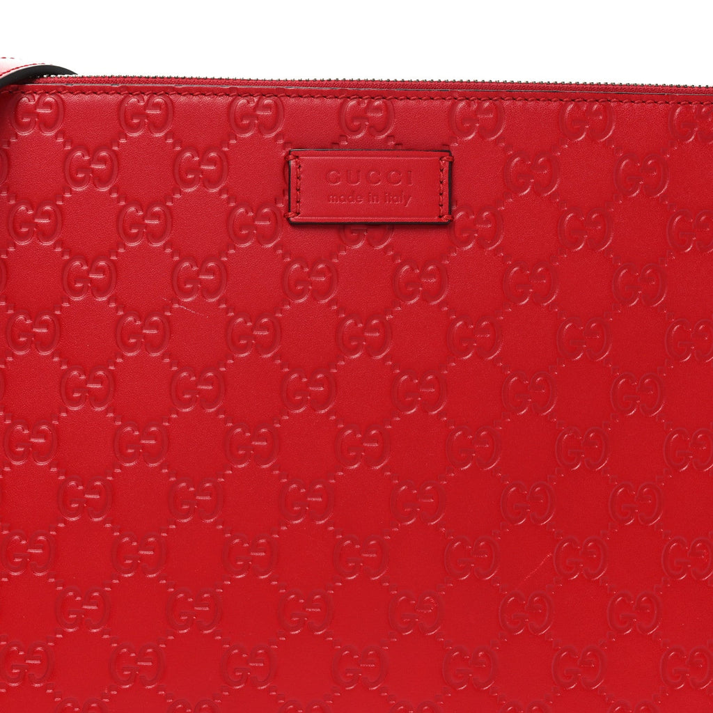 Gucci Guccissima Signature Messenger Bag Hibiscus Red