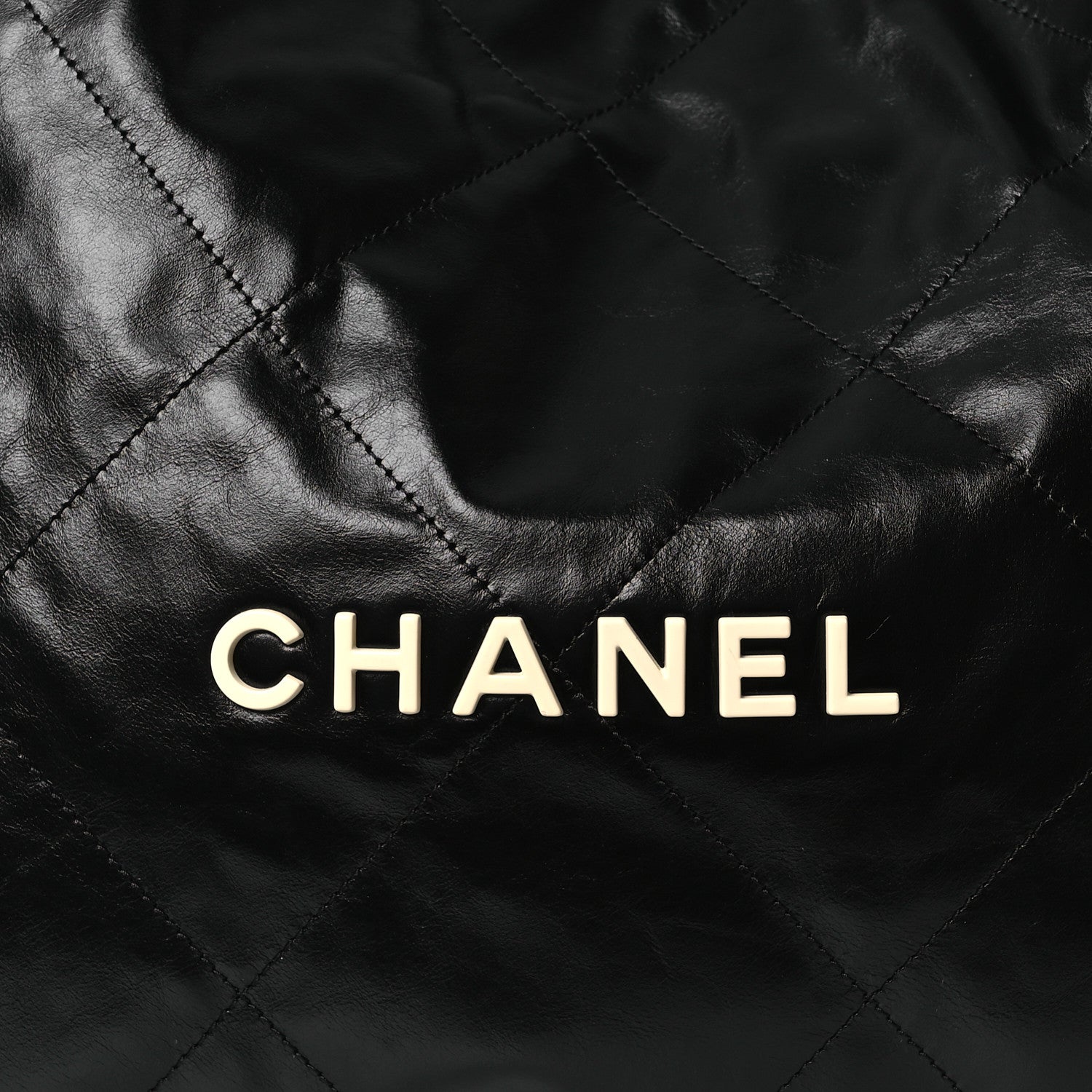 Chanel Shiny Calfskin Quilted Chanel 22 Black White