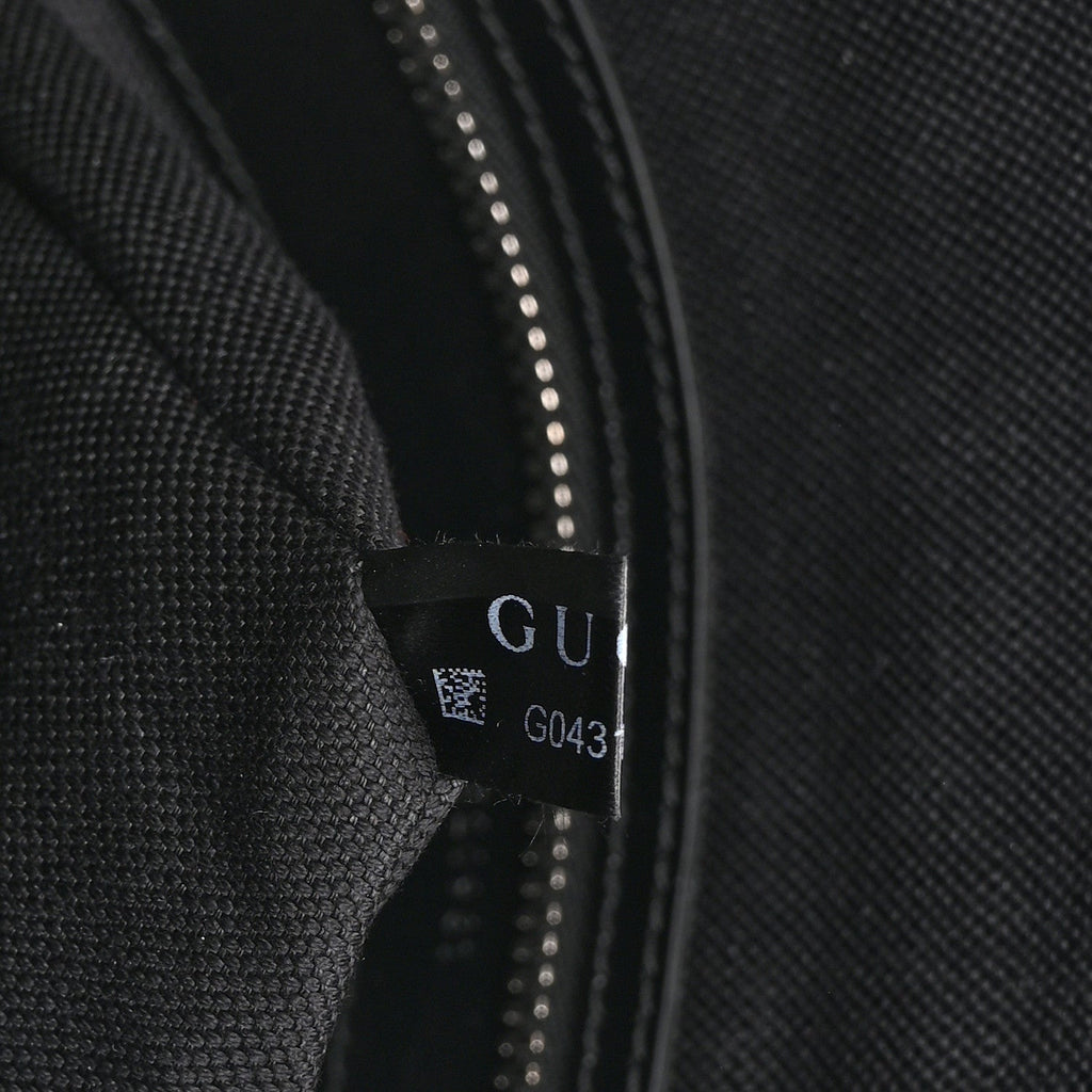 Gucci GG Supreme Monogram Web Small Flat Messenger Bag Black Grey