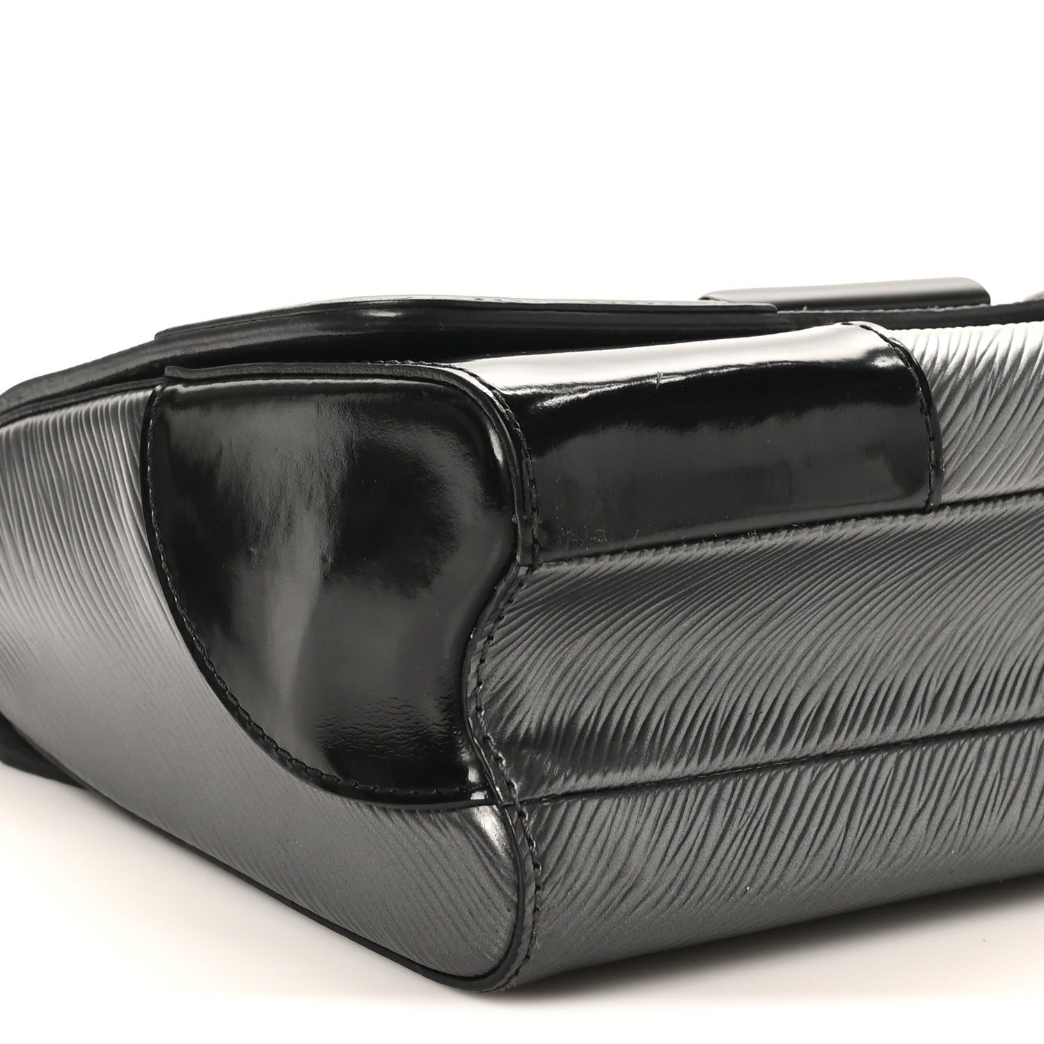 Louis Vuitton Epi Patent Twist Shoulder Bag MM Anthracite Nacre