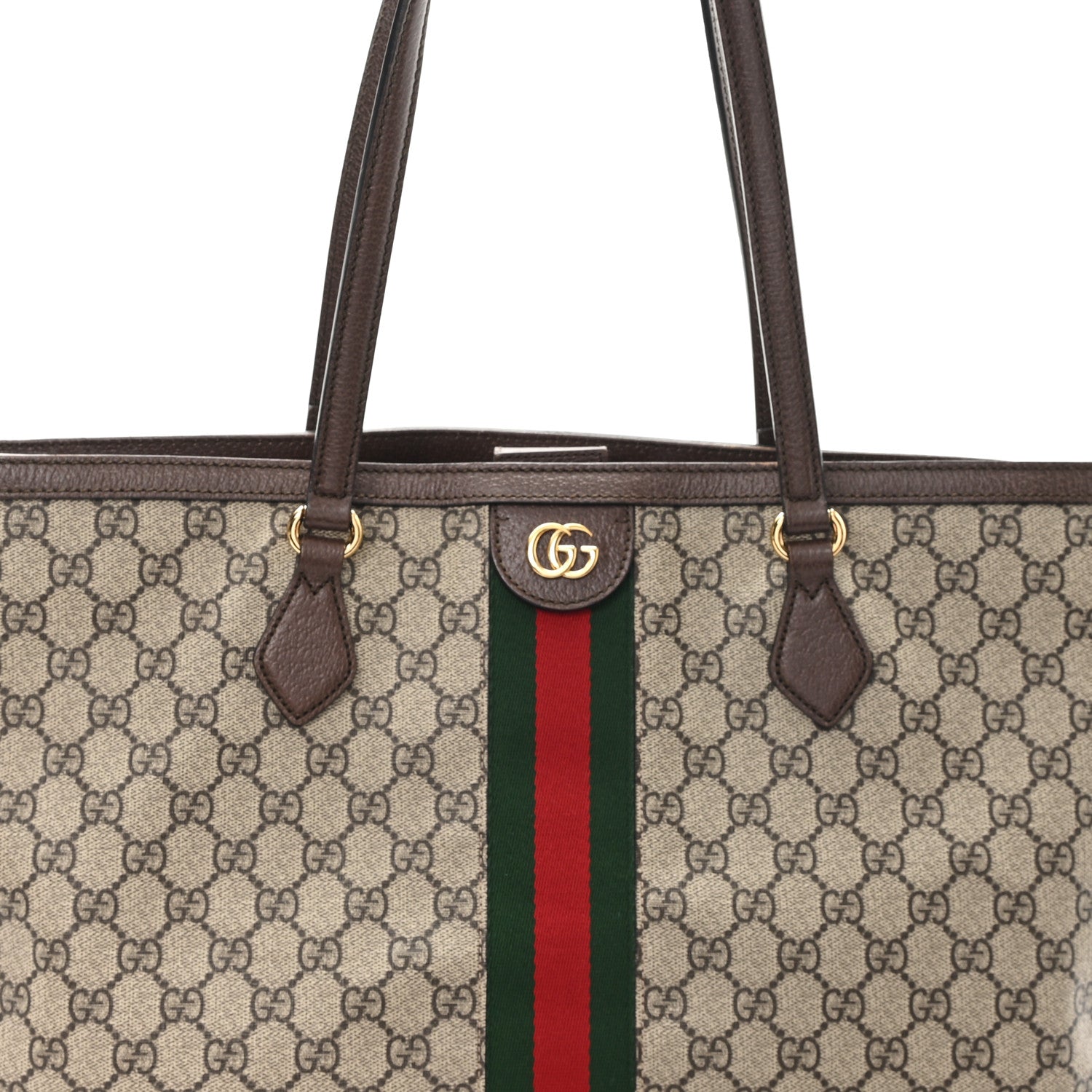 Gucci GG Supreme Monogram Medium Ophidia Shopping Tote Brown