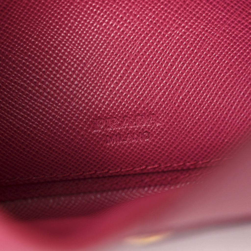 Prada Saffiano Metal Envelope Wallet Ibisco