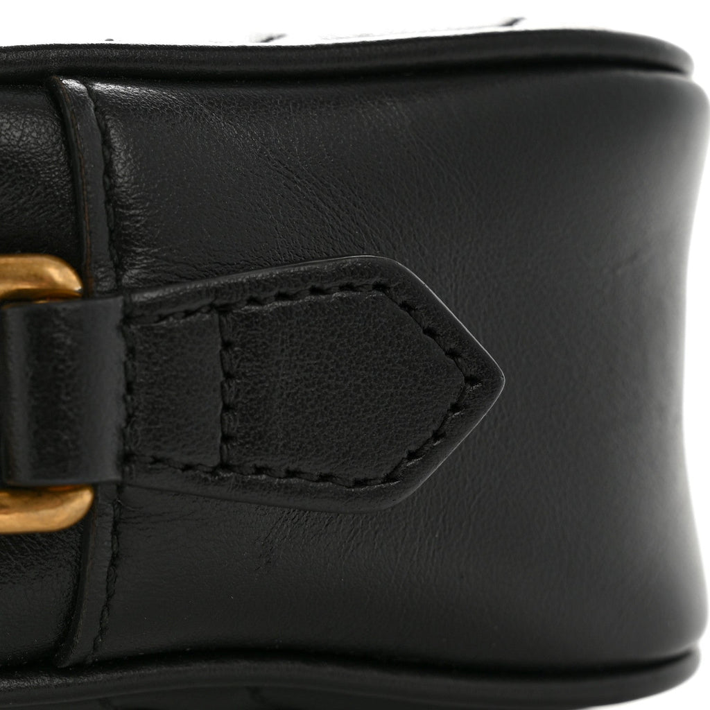 Gucci Calfskin Matelasse Mini GG Marmont Chain Shoulder Bag Black