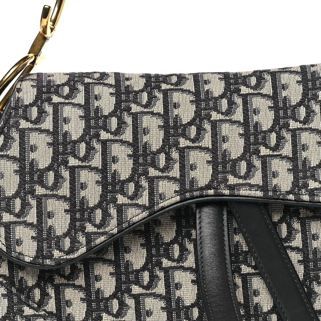 Christian Dior Oblique Saddle Bag Blue