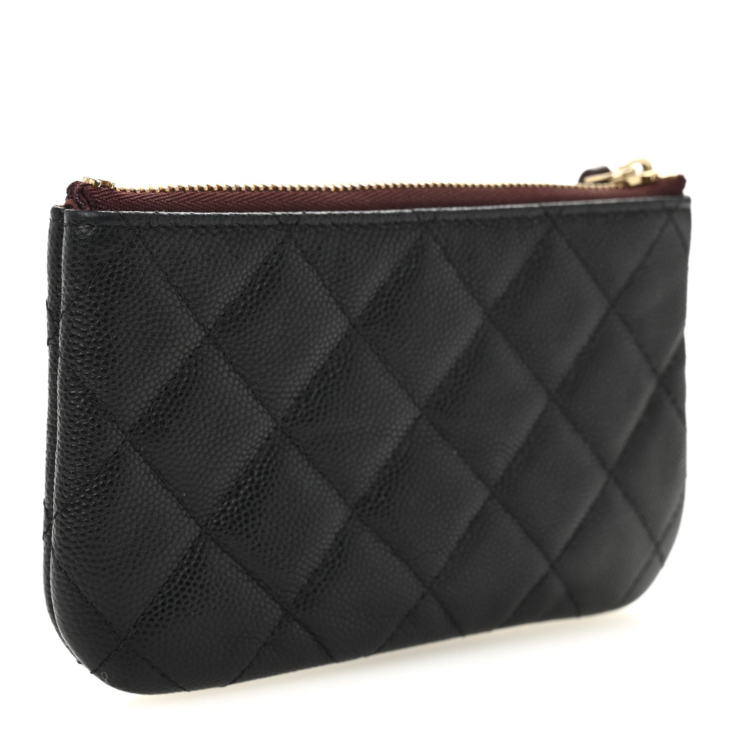 Caviar Quilted Small Cosmetic Case Black
