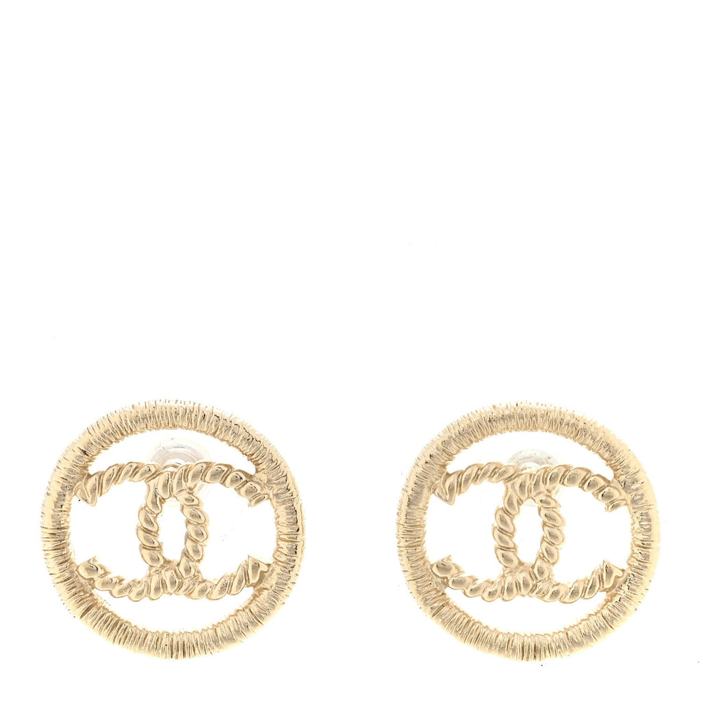 CC Round Rope Earrings Gold Gold