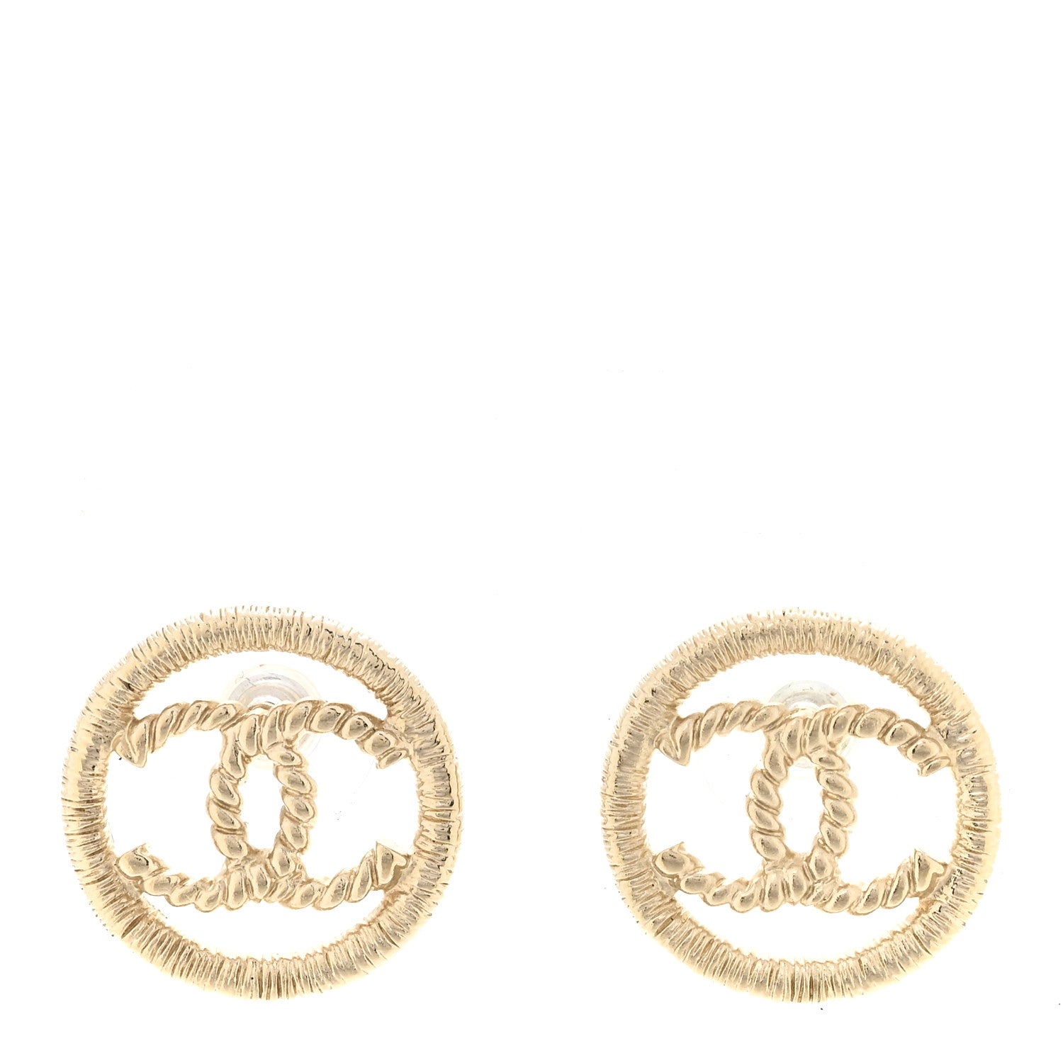 CC Round Rope Earrings Gold Gold