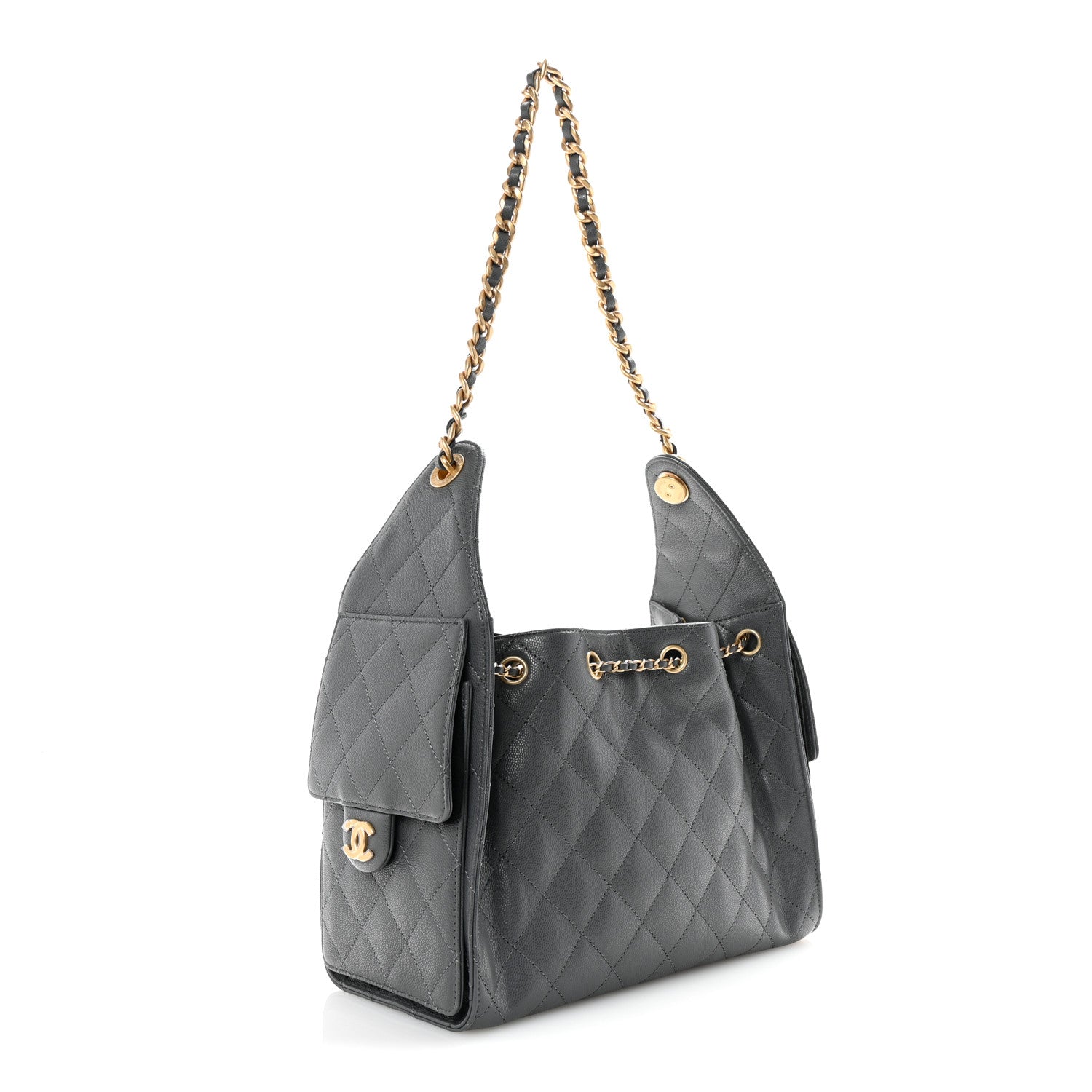 Chanel Caviar Quilted Small Chanel 25 Handbag Dark Grey